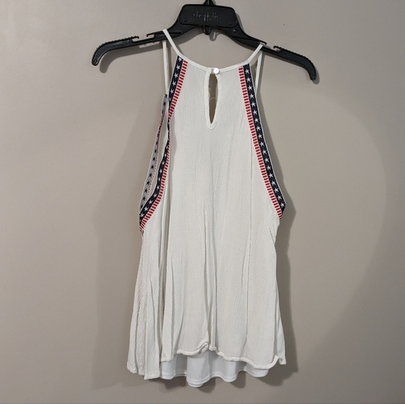 Altar'd State white strappy top size med Fourth of July pattern - Picture 4 of 4